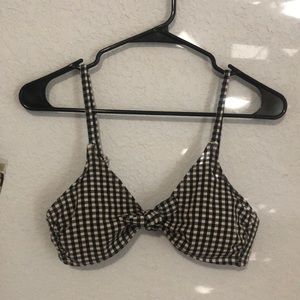 b&w plaid bikini top